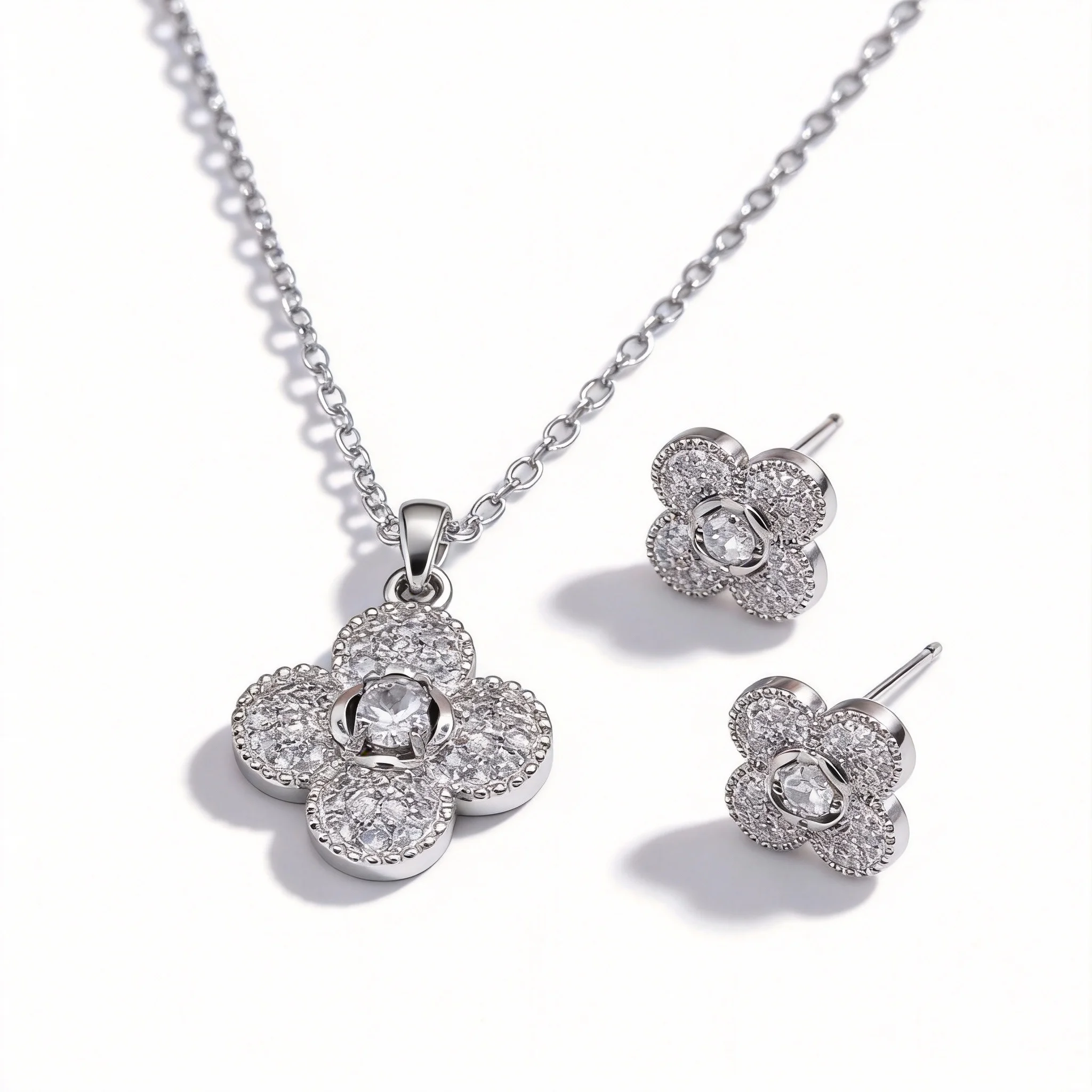clover full pave cz jewelry set clover full pave cz jewelry set