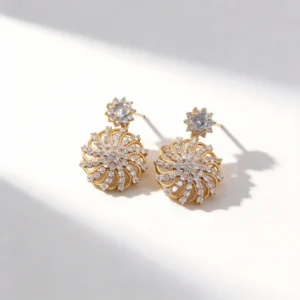 Home sparkling sunflower drop earrings