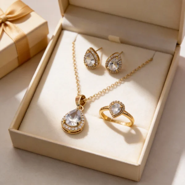 teardrop sky blue cz jewelry 3 piece set teardrop sky blue cz jewelry 3 piece set