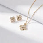 clover full pave cz jewelry set